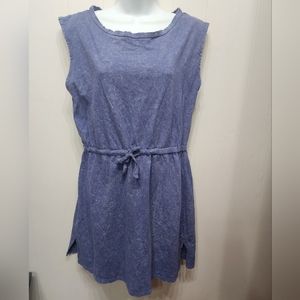 Calvin Klein Dress Medium Sleeveless Jersey Blue‎ Style  Casual Summer B614